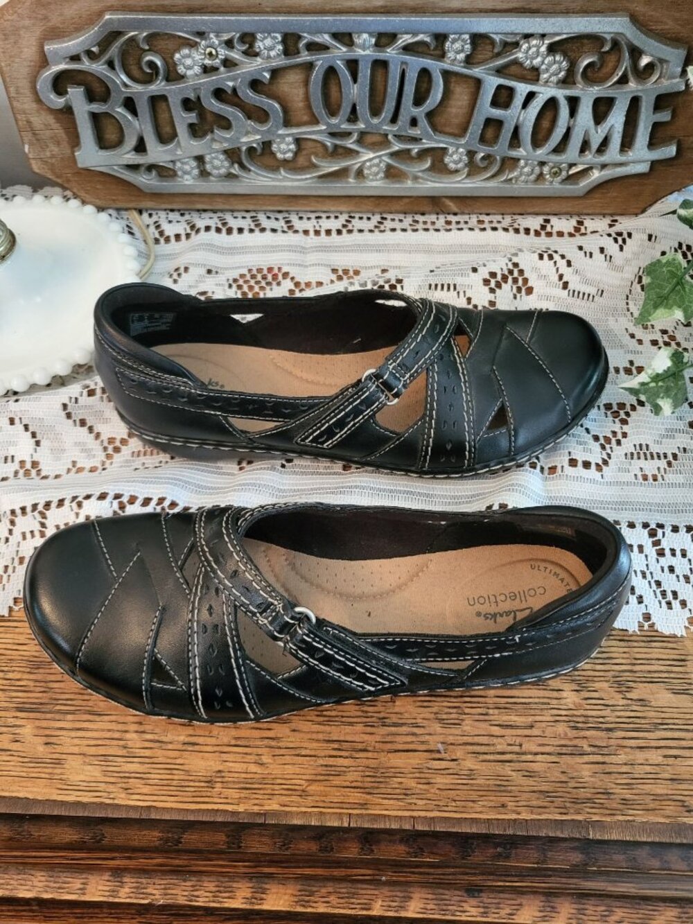 NWOT Clarks Ultimate Comfort Black Ashland Spin Loafer 8 Support Comfort Travel